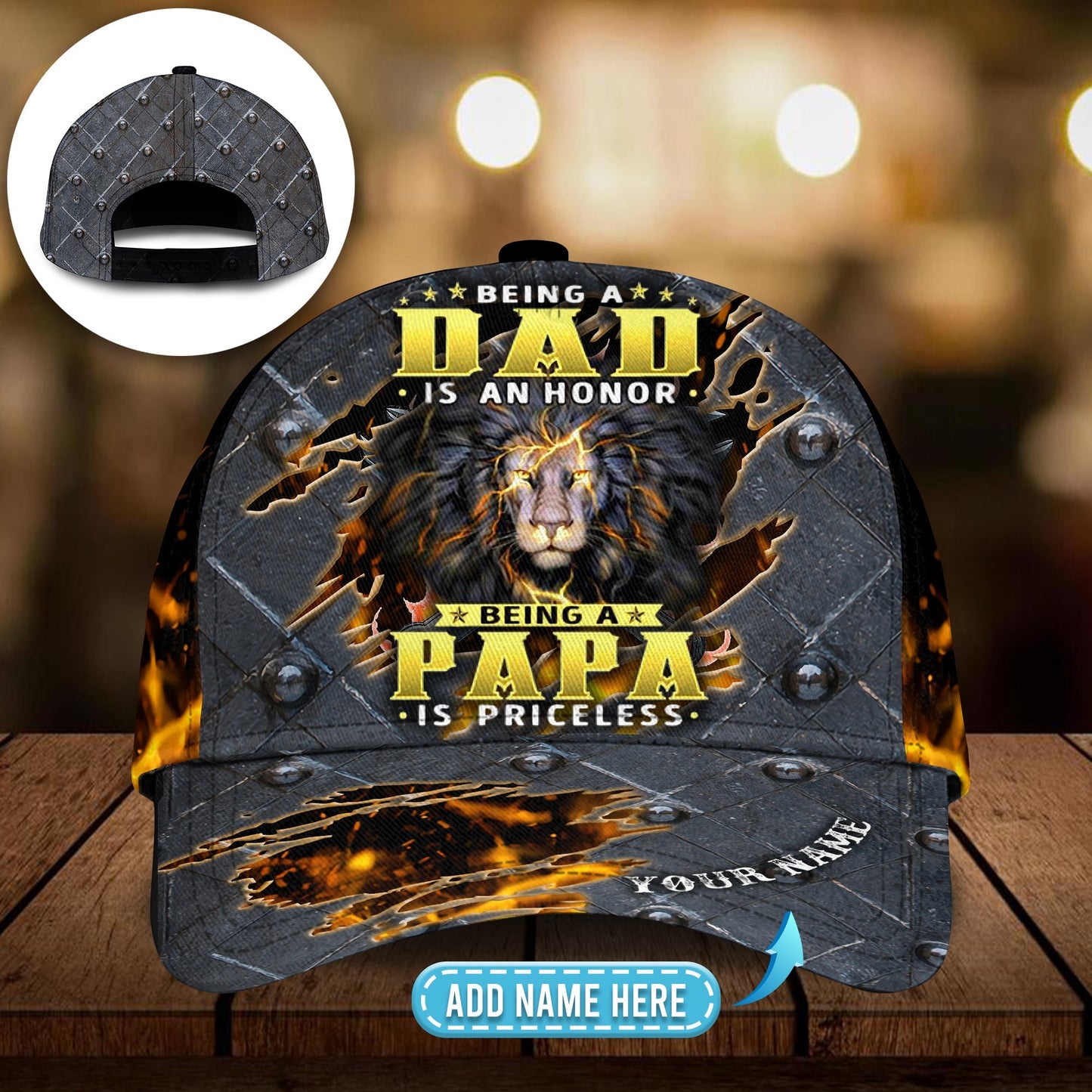 Dad Honor Lion Personalized Classic Cap For Parties Vacations And Relaxed Daily Outfits
