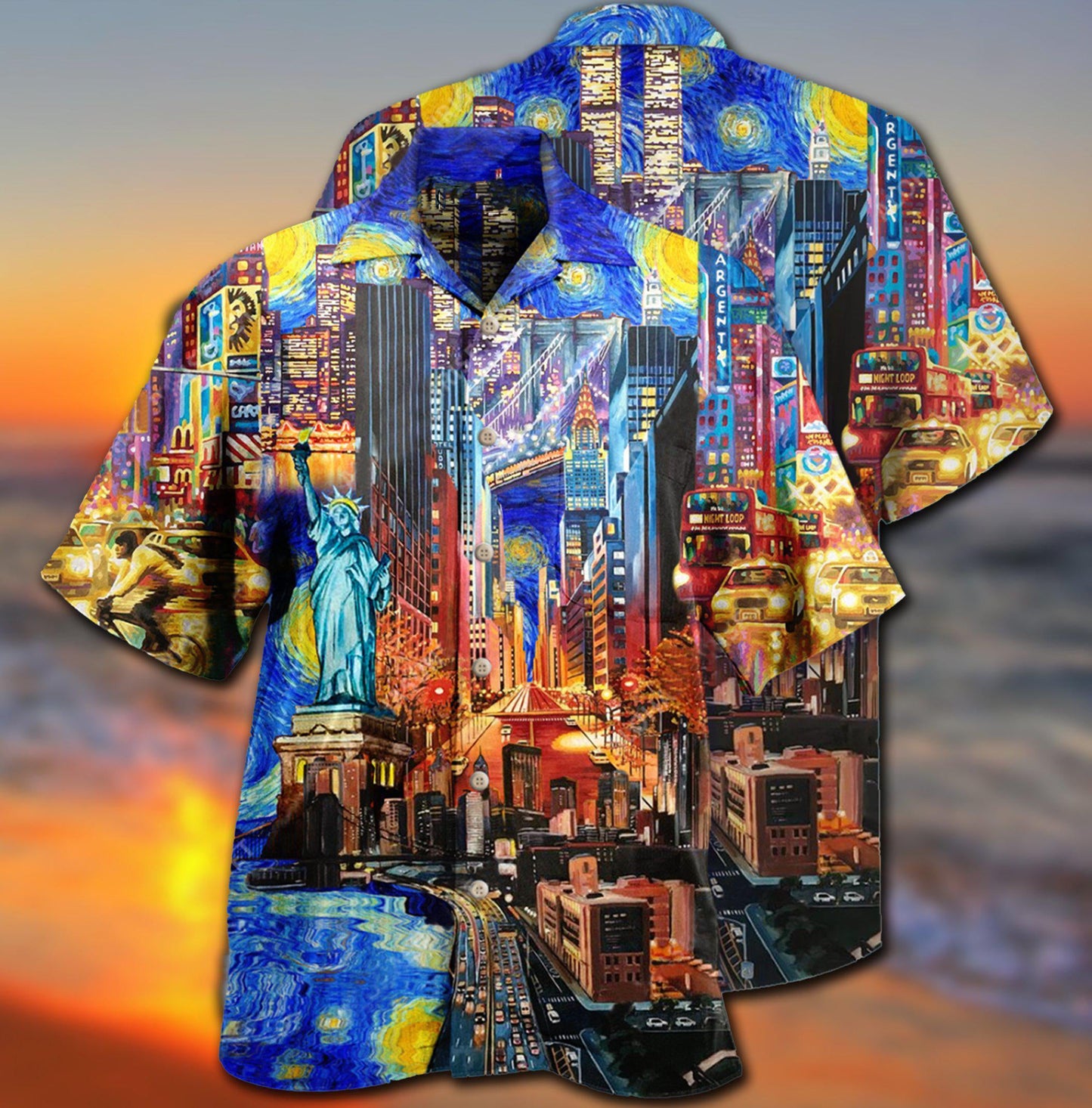 America Beloved New York City Hawaiian Shirt For Summer Vacation Beach Travel And Relaxed Casual Wear
