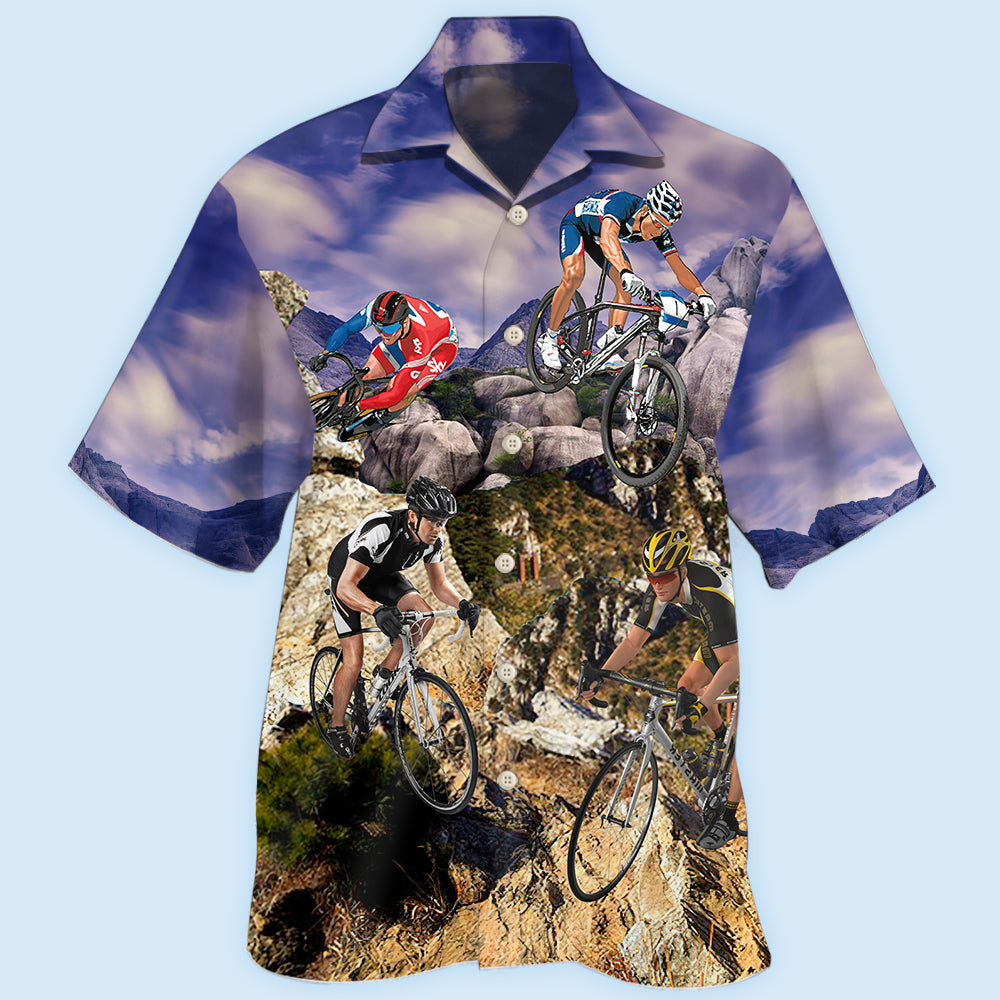 Mountain Bike Adventure Hawaiian Shirt For Beach Days, Summer Outings, And Thoughtful Gift Giving