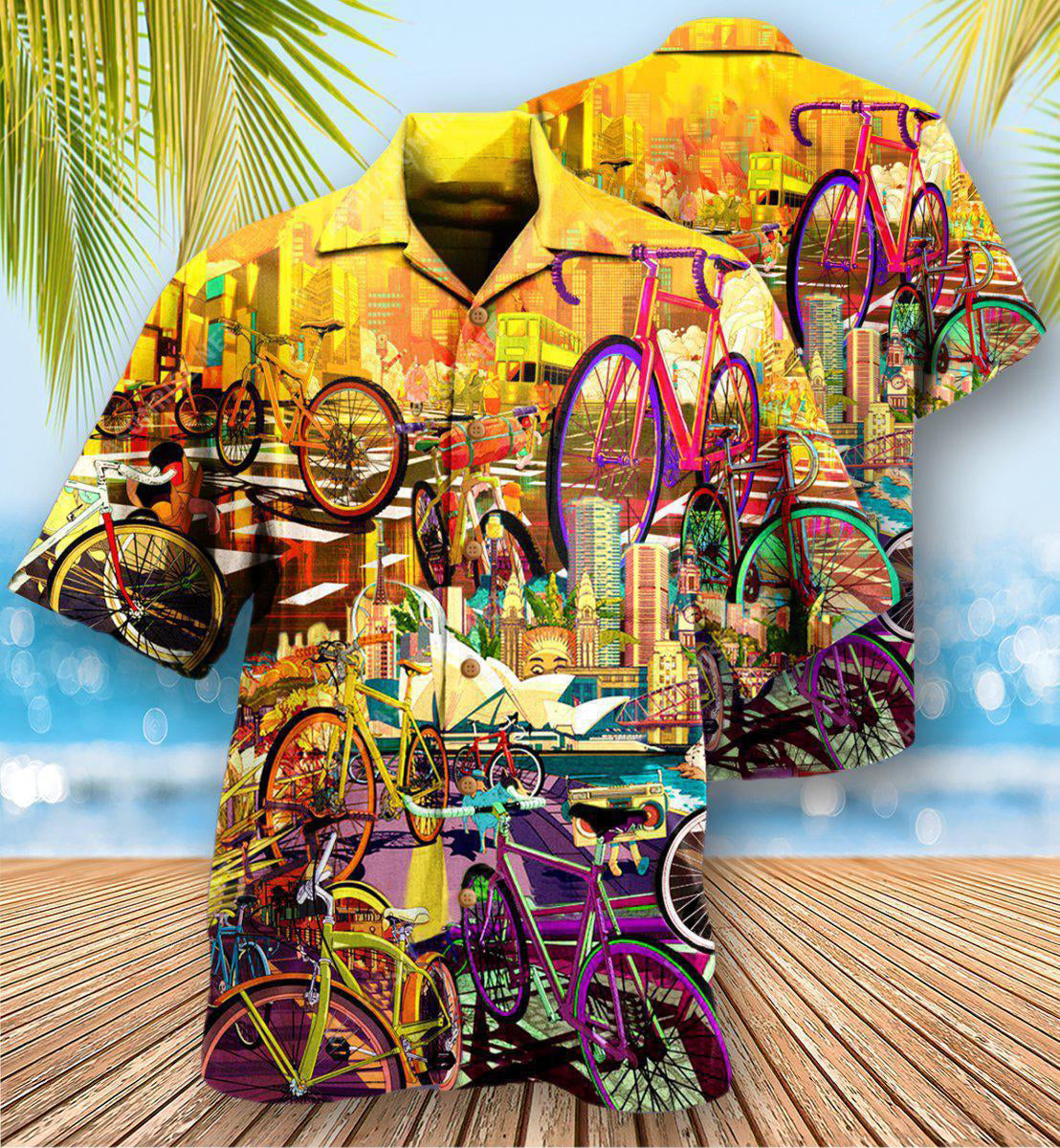 Bicycle Anywhere Hawaiian Shirt For Beach Parties And Weekend Getaways