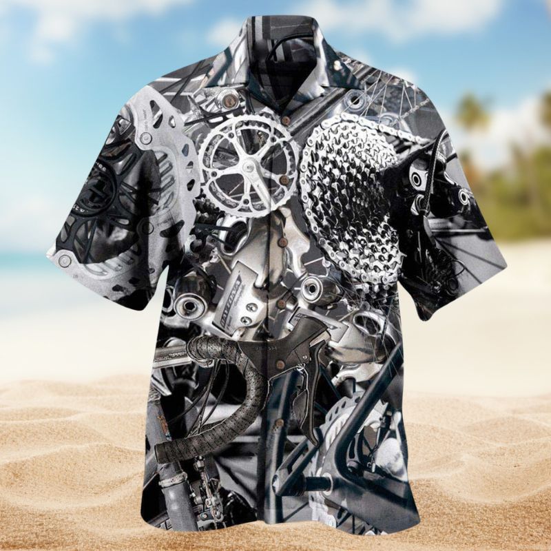 Bike Pedal Hawaiian Shirt For Coastal Travel, Casual Events, And Comfortable Summer Wear