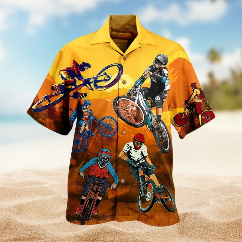 Racing Creative Pattern Hawaiian Shirt For Coastal Travel, Casual Events, And Comfortable Summer Wear