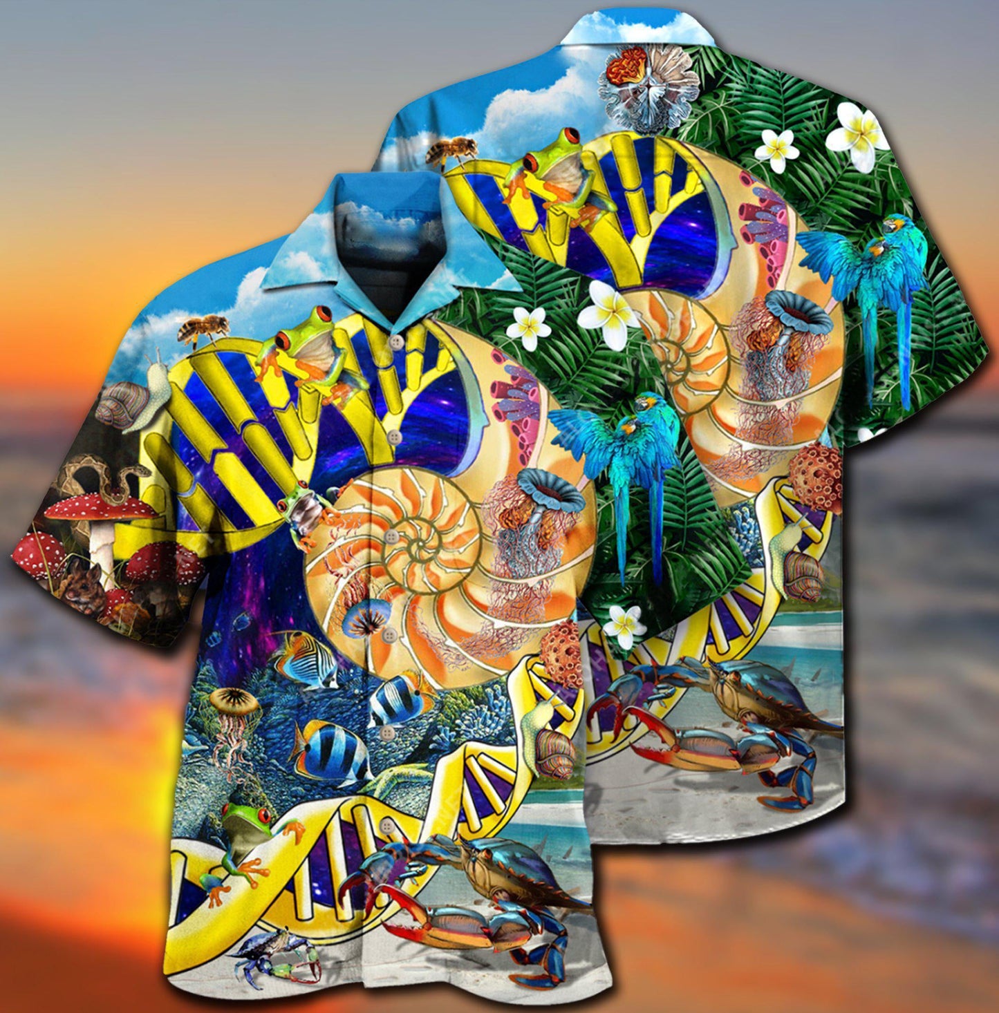 Biology Hawaiian Shirt With Detailed Graphic For Resort Getaways Summer Adventures And Casual Gifting