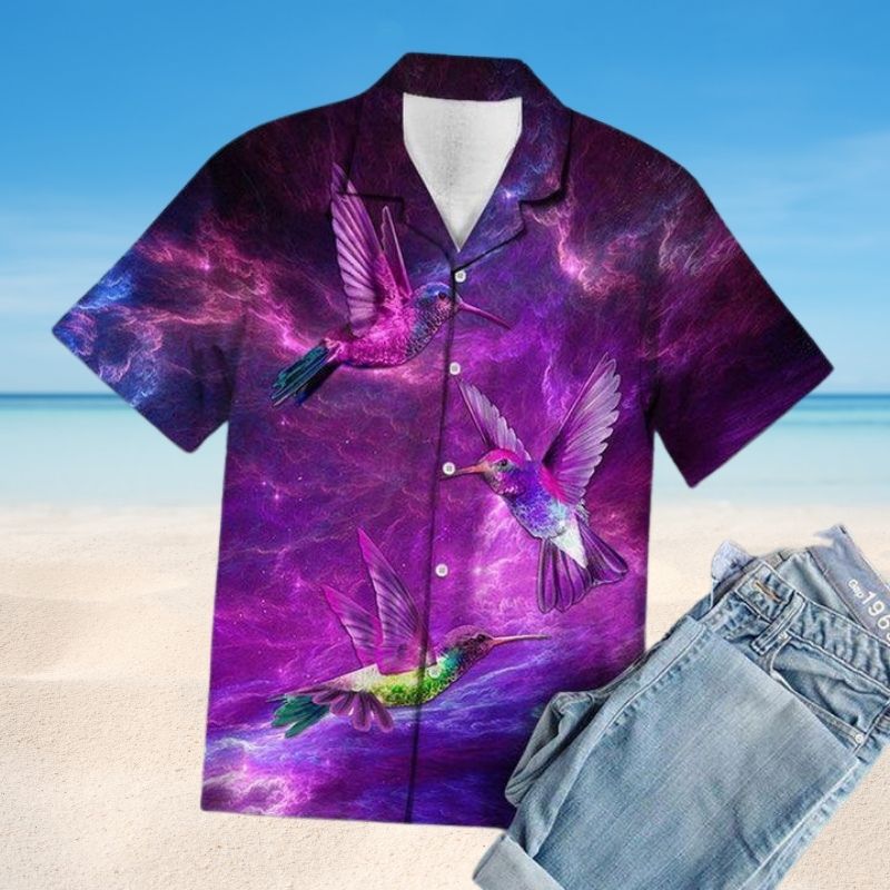 Bird Purple Love Sky Hawaiian Shirt For Summer Gatherings Nature Fans And Comfortable Vacation Style