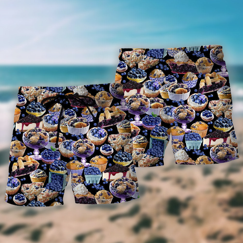 Blueberry Cupcake Baking Lover Beach Shorts For Warm Weather Travel And Everyday Comfort