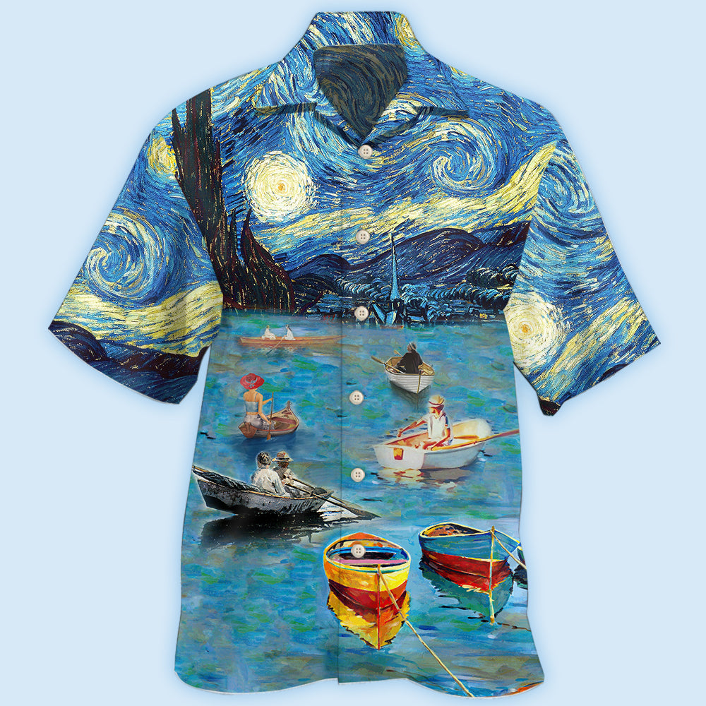 Boat Hawaiian Shirt With Detailed Graphic For Island Trips Summer Gatherings And Comfortable Daily Wear