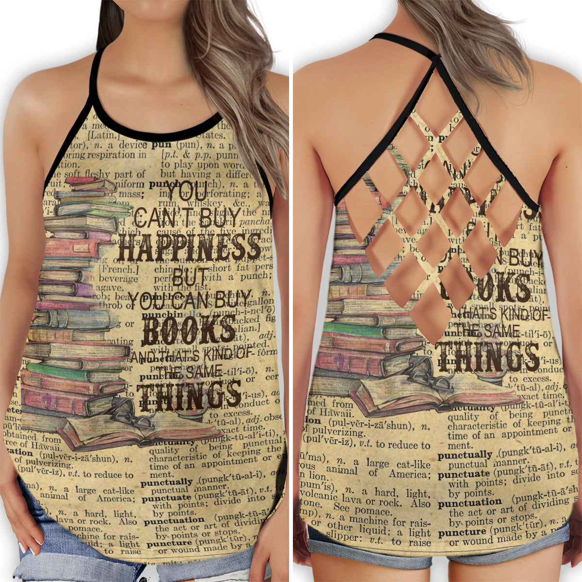 Book Lover Life Reading Hollow Tank Top For Yoga Workouts And Casual Wear