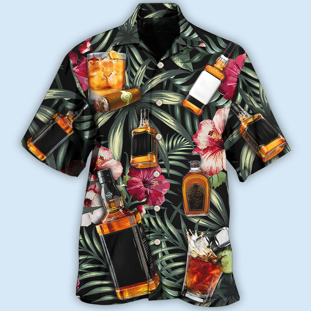 Tropical Wine Bourbon Leaf Hawaiian Shirt For Poolside Relaxation And Sunny Getaways