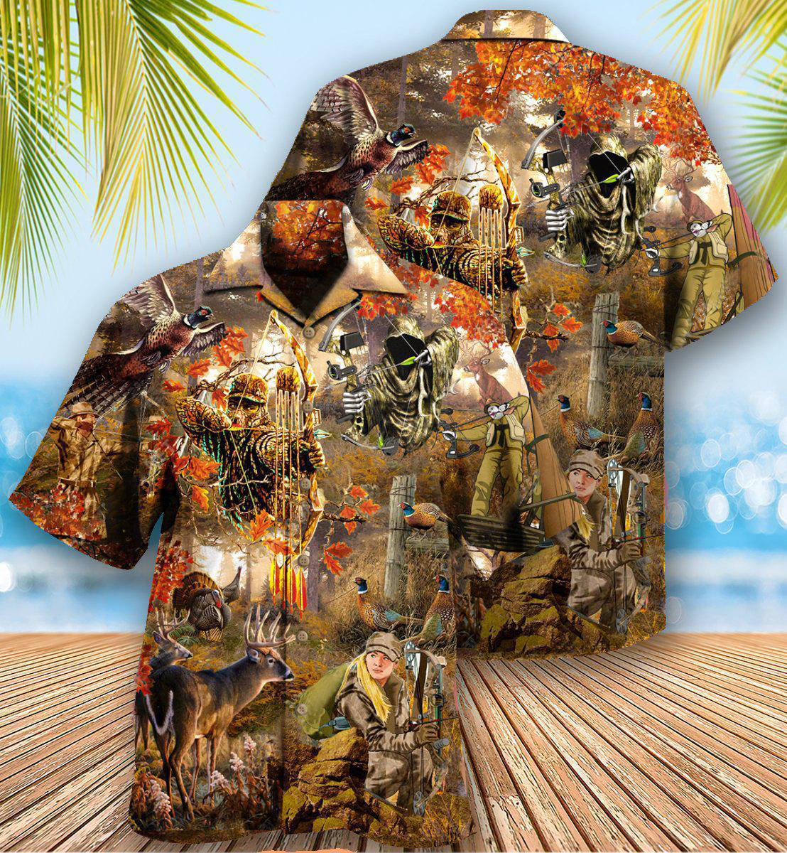 Hunting Bow Arrow History Mankind Hawaiian Shirt Pattern Detail For Vacation Travel And Daily Wear