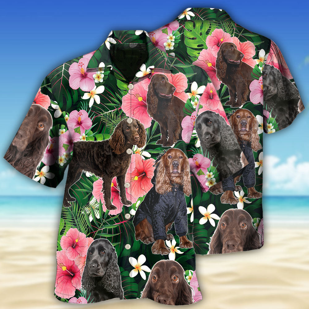 Tropical Boykin Spaniel Dog Hawaiian Shirt For Tropical Holidays, Outdoor Gatherings, And Everyday Comfort