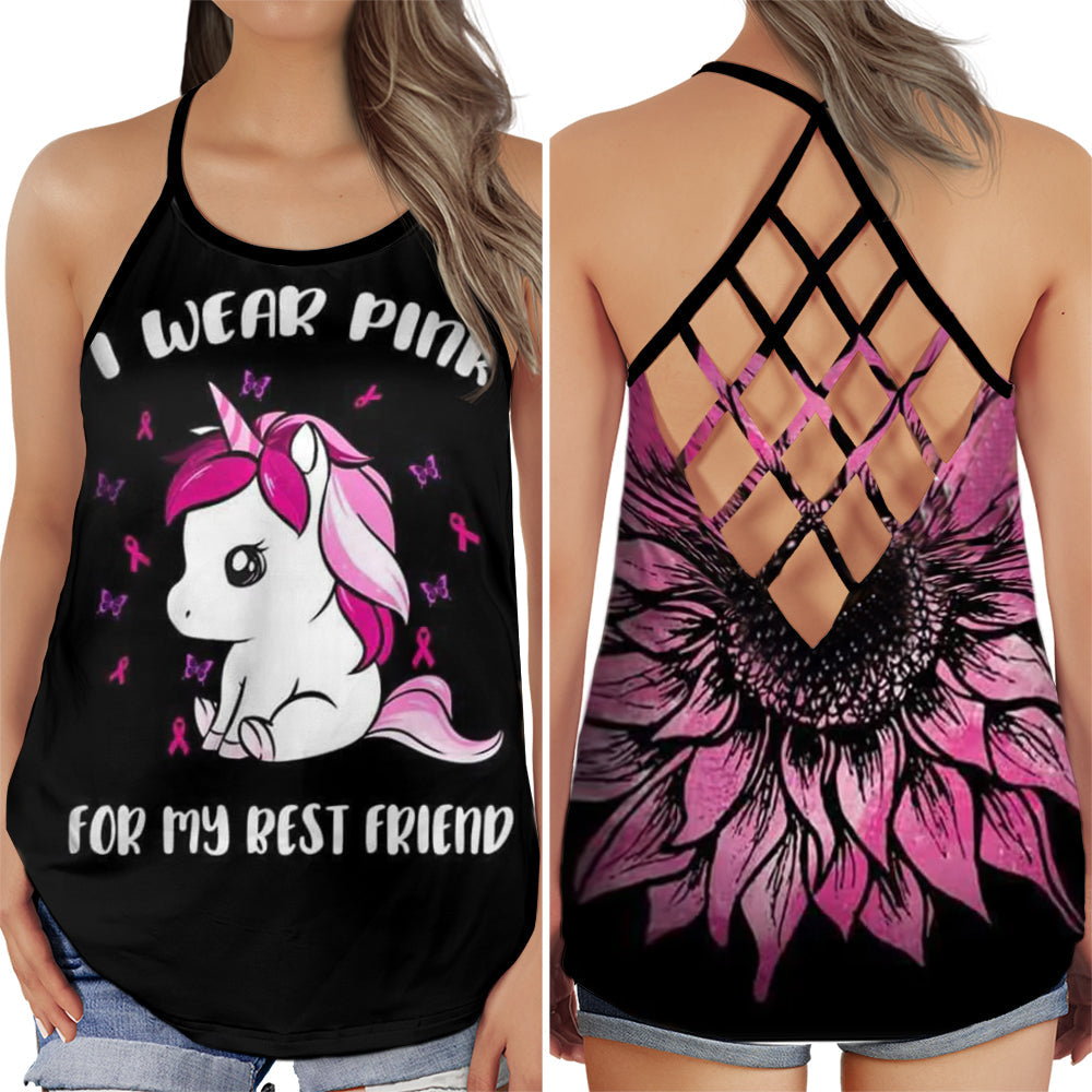 Breast Cancer Awareness Best Friend Pink Ribbon Hollow Tank Top For Community Events And Positive Support