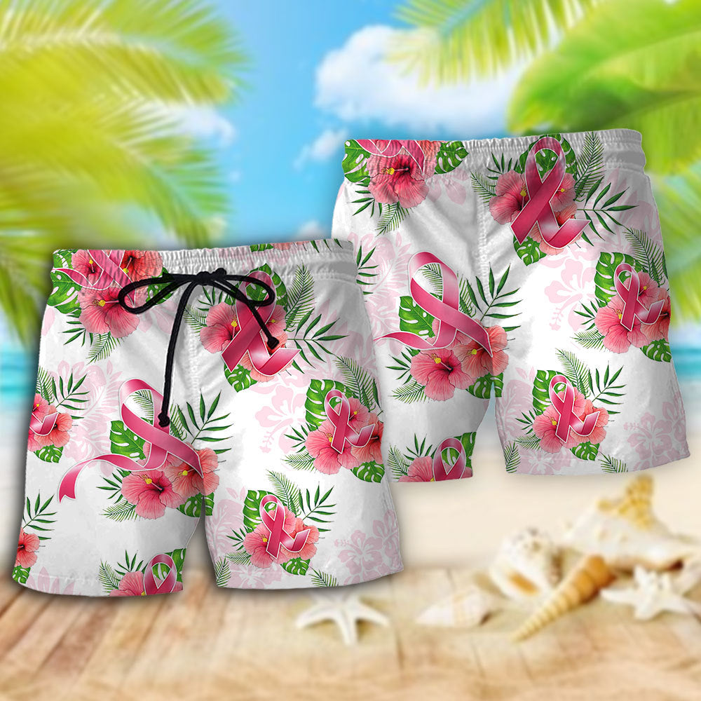 Breast Cancer Hope Life Floral Beach Shorts For Coastal Adventures And Relaxed Summer Wear