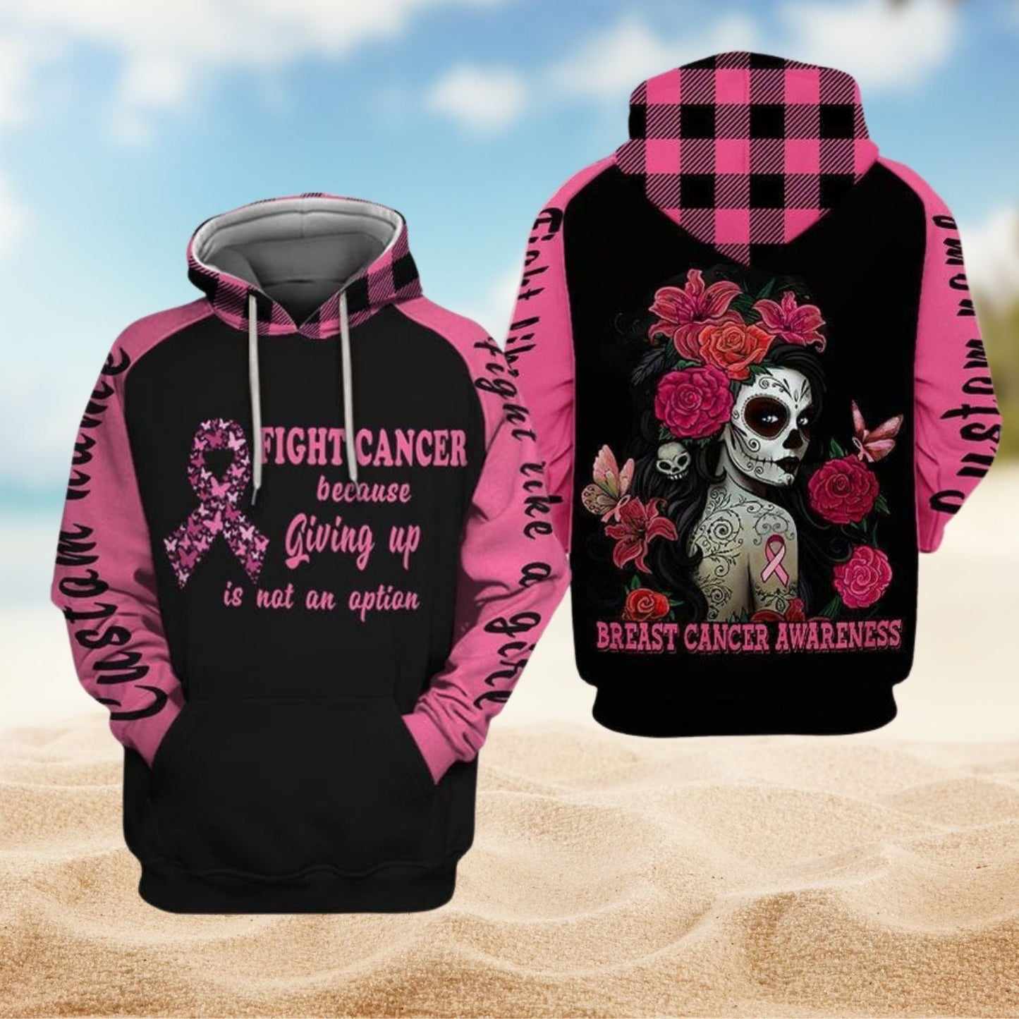 Breast Cancer Never Give Up Personalized Hoodie For Supportive Everyday Style Seasonal Events And Gifting