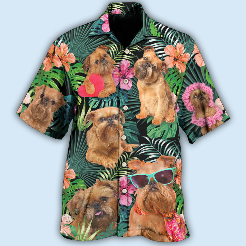 Tropical Dog Griffon Brussels Hawaiian Shirt For Coastal Adventures And Warm Weather Wear