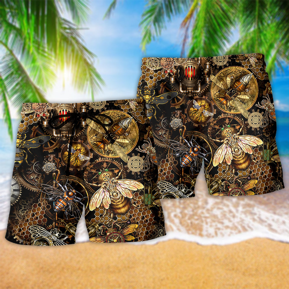 Mechanical Bug Machine Beach Shorts Print View For Coastal Escapes And Casual Outings