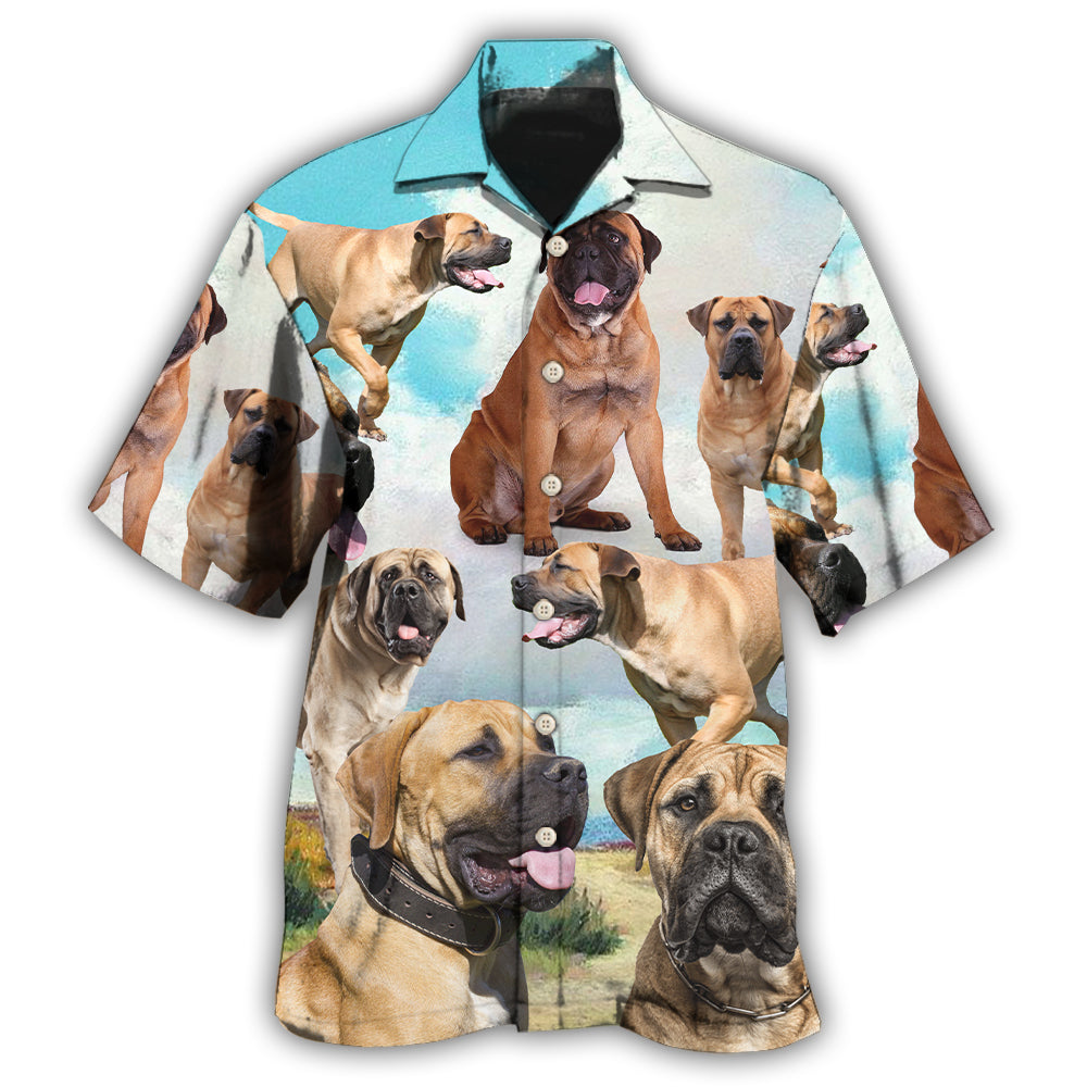Creative Bullmastiff Dog Portrait Hawaiian Shirt For Animal Lovers, Beach Travel, And Casual Summer Style