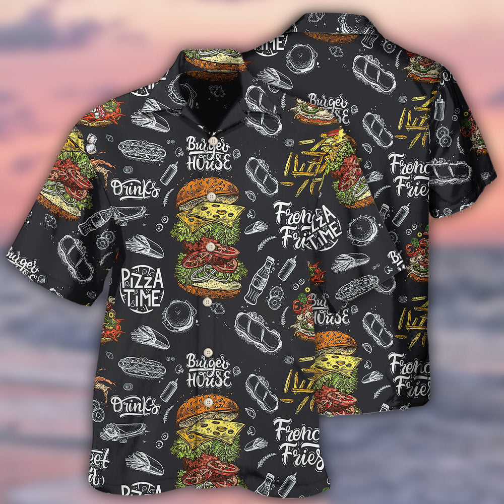 Burger House Food Hawaiian Shirt For Island Vacations, Resort Wear, And Relaxed Seasonal Style