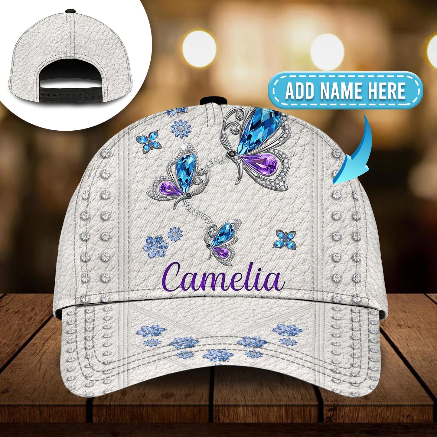 Butterfly Jewelry Style Personalized Classic Cap For Casual Outfits Vacations And Everyday Styling