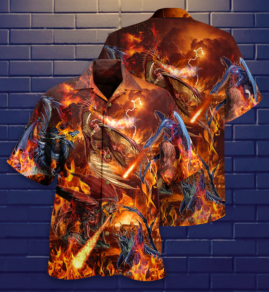 Dragon Fire Combat Amazing Hawaiian Shirt For Summer Vacation And Beach Travel