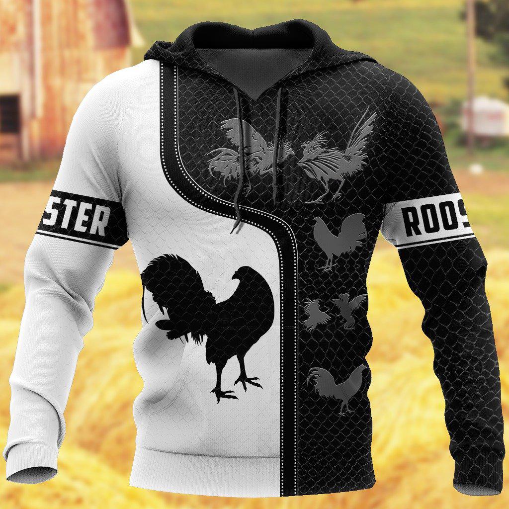 Farm Rooster Hoodie For Country Events Daily Outfits And Relaxed Streetwear