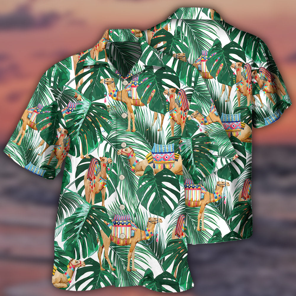 Tropical Camel And Forest Hawaiian Shirt With All Over Print For Island Holidays Summer Parties And Casual Outdoor Wear