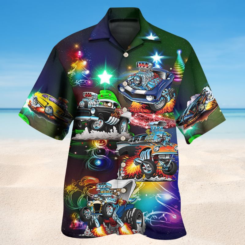 Car Christmas Hawaiian Shirt For Christmas Gatherings, Resort Trips, And Cheerful Seasonal Style