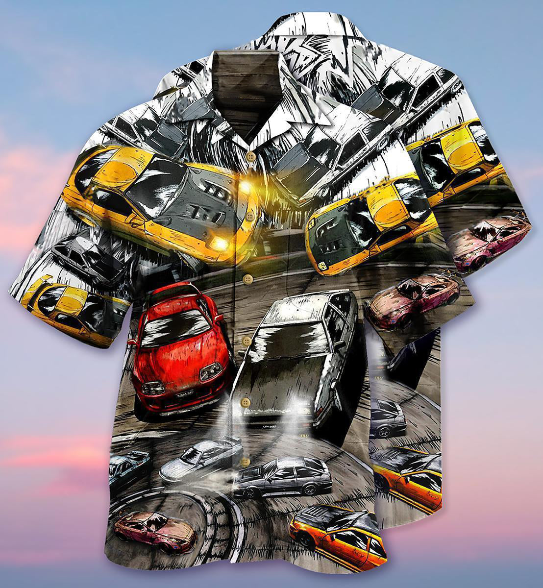 Classic Car Hawaiian Shirt For Warm Weather Adventures Parties And Daily Comfort And Resort Style