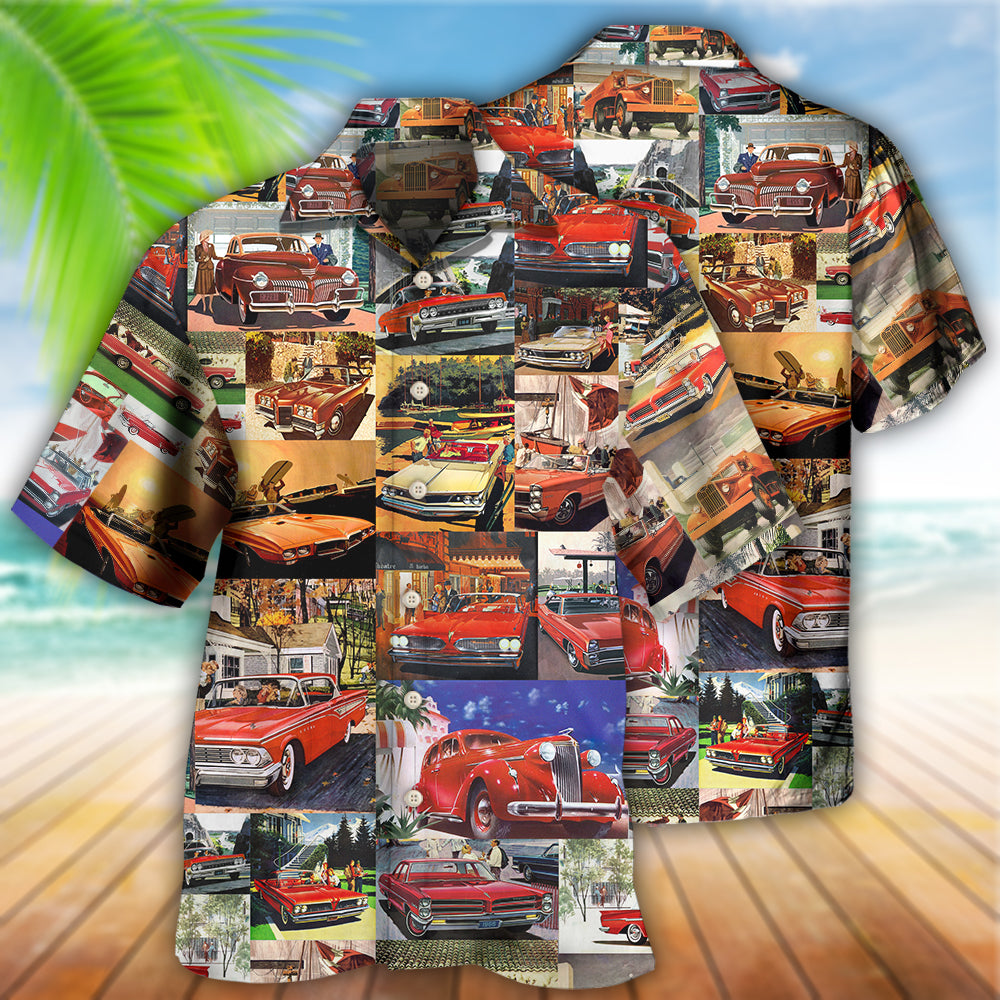 Classic Car Hawaiian Shirt With All Over Print For Tropical Holiday Resort Parties And Everyday Style