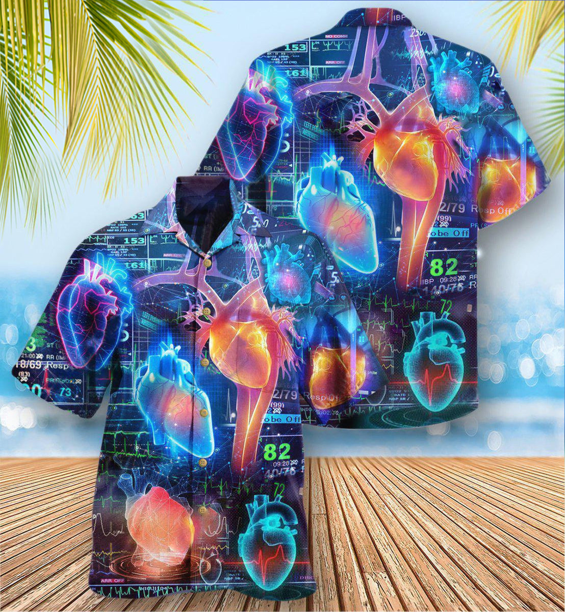 Cardiologist Hawaiian Shirt With Detailed Graphic For Vacation Parties Beach Outings And Relaxed Daily Wear
