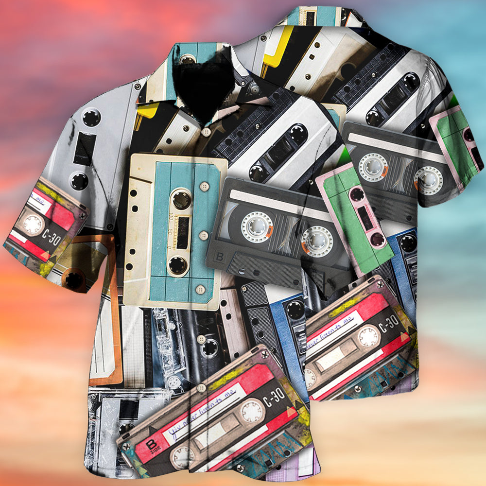 Cassette Hawaiian Shirt With Detailed Graphic For Beach Days Resort Trips And Relaxed Everyday Style