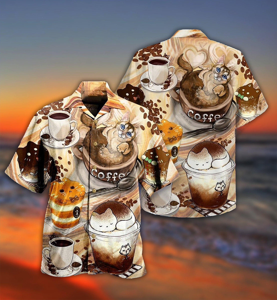 Cat Wanna Drink Coffee Hawaiian Shirt For Vacation Days And Relaxed Coastal Outings