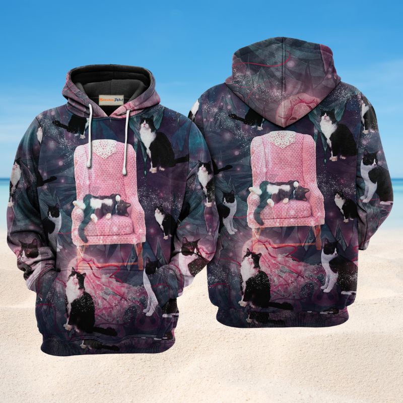Pink Cute Cat Chair Hoodie For Nature Lovers Casual Travel And Comfortable Layering