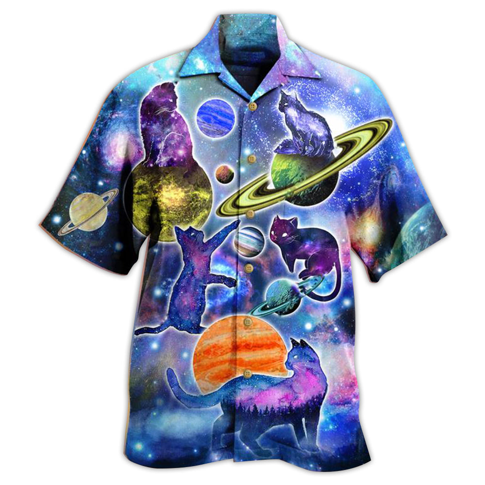Funny Surfing Cat Hawaiian Shirt Tropical Styling View For Thoughtful Gifting