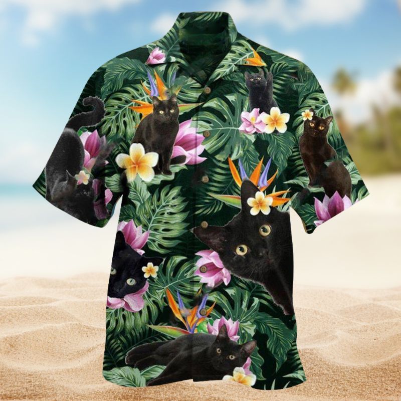 Cat Powered Hawaii Hawaiian Shirt For Resort Trips, Coastal Parties, And Warm Weather Style