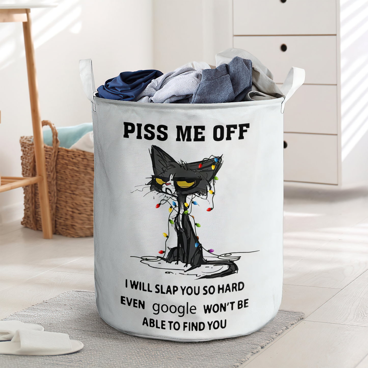 Cat Piss Me Off Laundry Basket For Bathroom Bedroom Storage