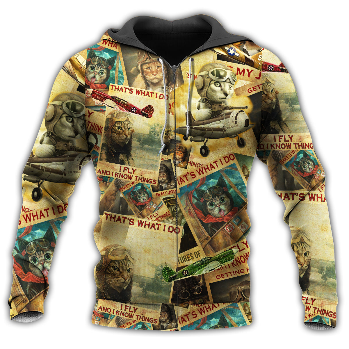 Cat Pilot Hoodie For Animal Artwork Fans Seasonal Events And Gift Giving