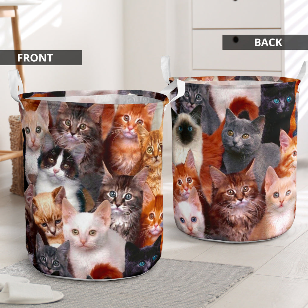 Cat Beautiful Cute Cats Colorful Laundry Basket For Nursery Dorm And Home Storage