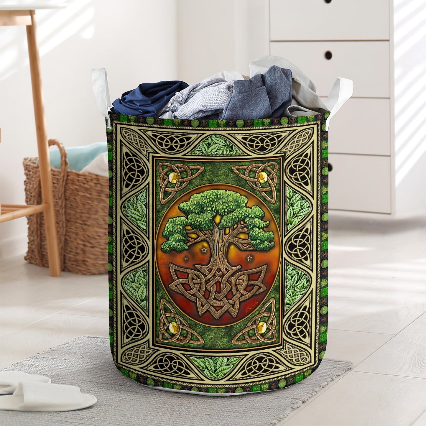 Celtic Tree Of Life Laundry Basket For Bathroom Bedroom Storage