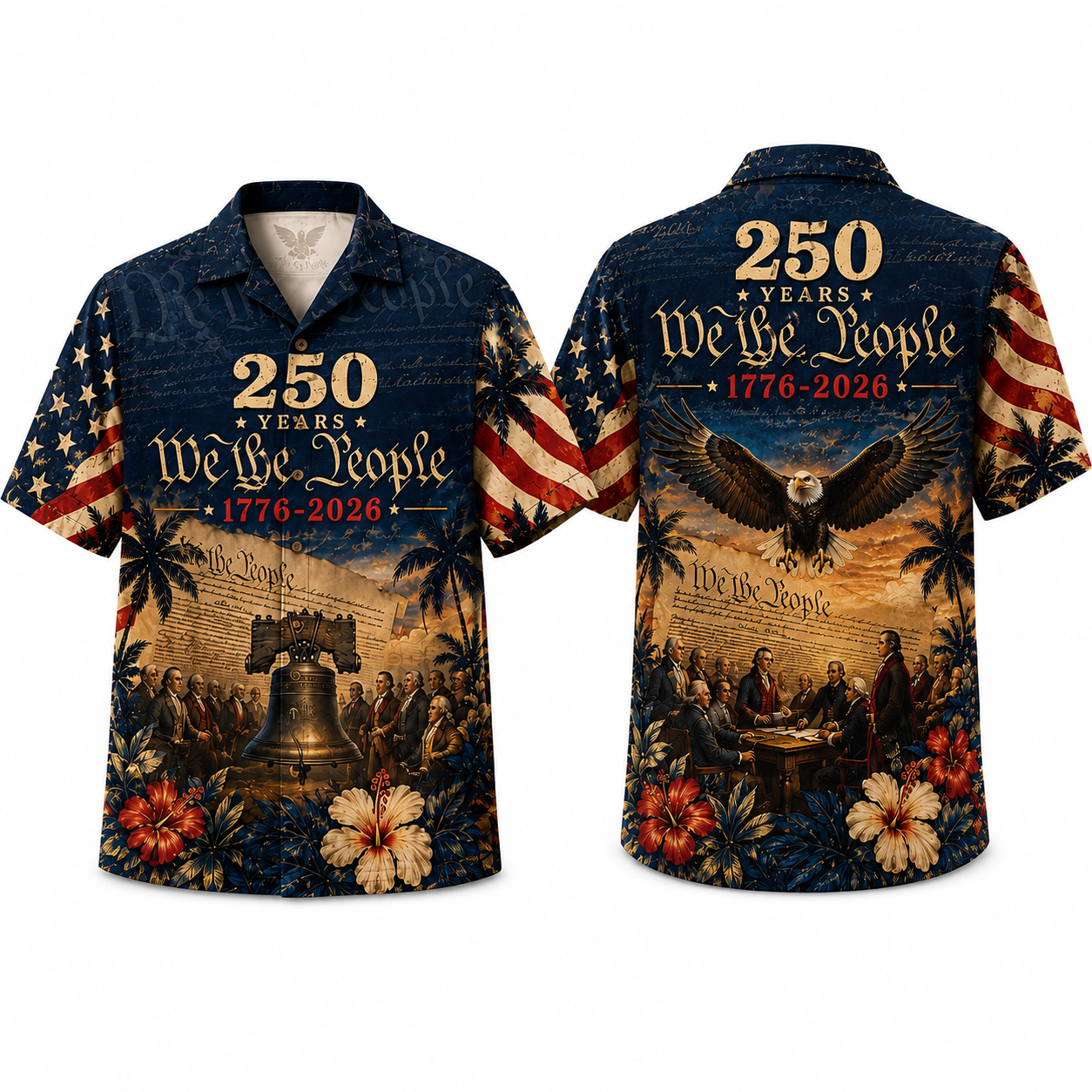 American Independence 250th Anniversary 1776 2026 Liberty Bell Hawaiian Shirt For Tropical Holiday And Coastal Style