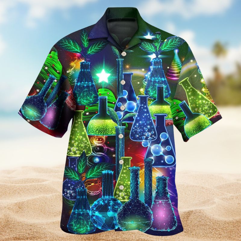 Chemistry Magic Hawaiian Shirt For Resort Trips, Coastal Parties, And Warm Weather Style