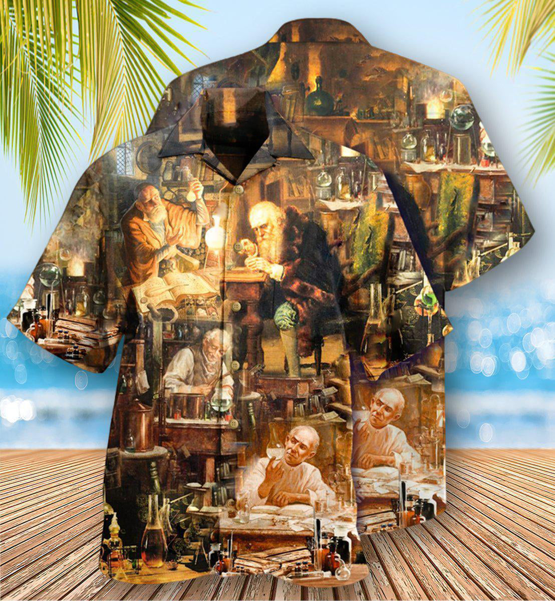 Chemistry Lab Formula Hawaiian Shirt With All Over Print For Island Holidays Summer Parties And Casual Outdoor Wear