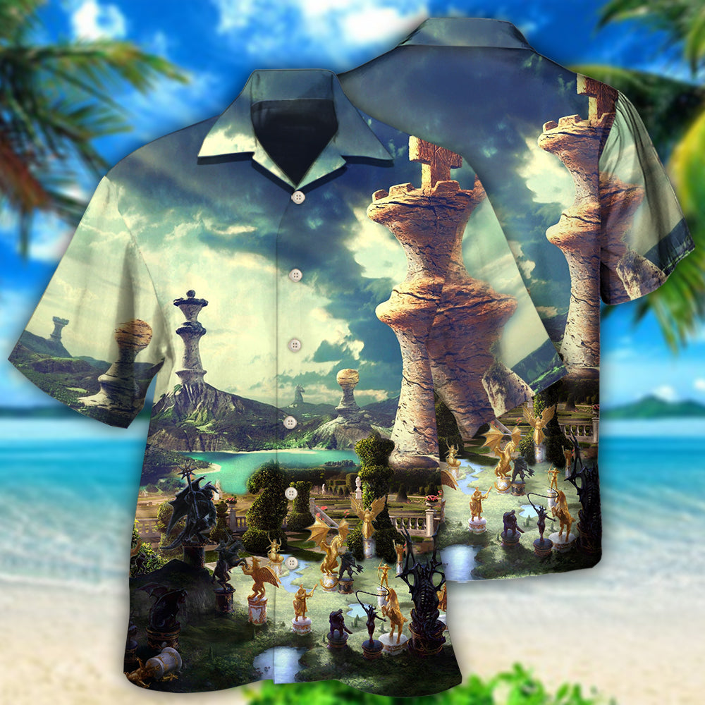Funny Chess Game Strategy Hawaiian Shirt For Island Vacations, Resort Wear, And Relaxed Seasonal Style