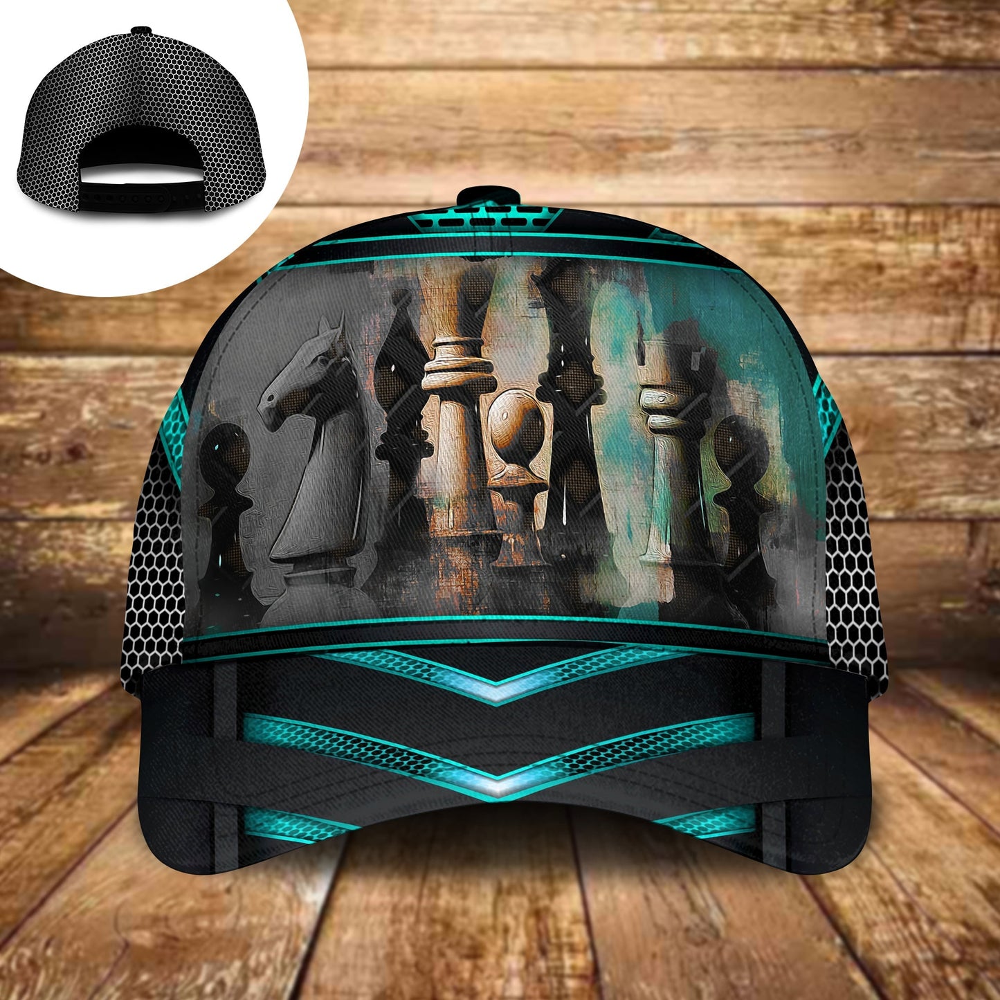Vintage Chess Blue Black Retro Classic Cap For Everyday Accessories Festivals And Relaxed Outings
