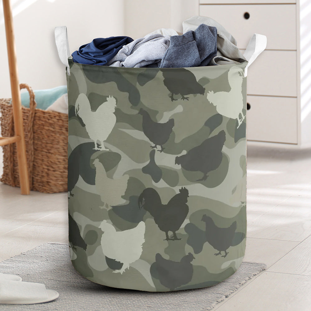 Chicken Camo Style Laundry Basket For Nursery Dorm And Home Storage