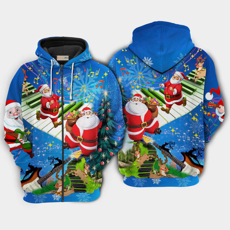 Christmas Jumping Music Holiday Hoodie For Festive Streetwear Winter Outings And Christmas Celebrations