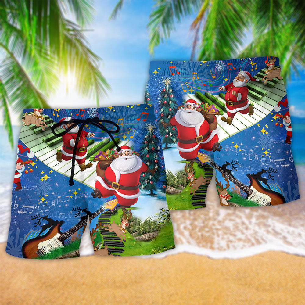 Christmas Musical Jumping Fun Beach Shorts For Festive Vacation And Holiday Travel