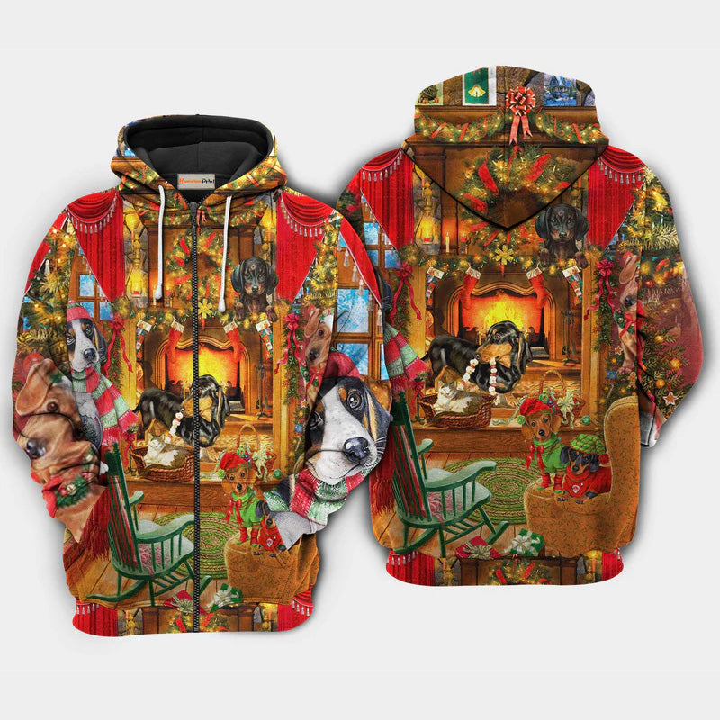 Christmas Love Home Dogs Hoodie For Winter Streetwear Christmas Travel And Seasonal Home Gatherings