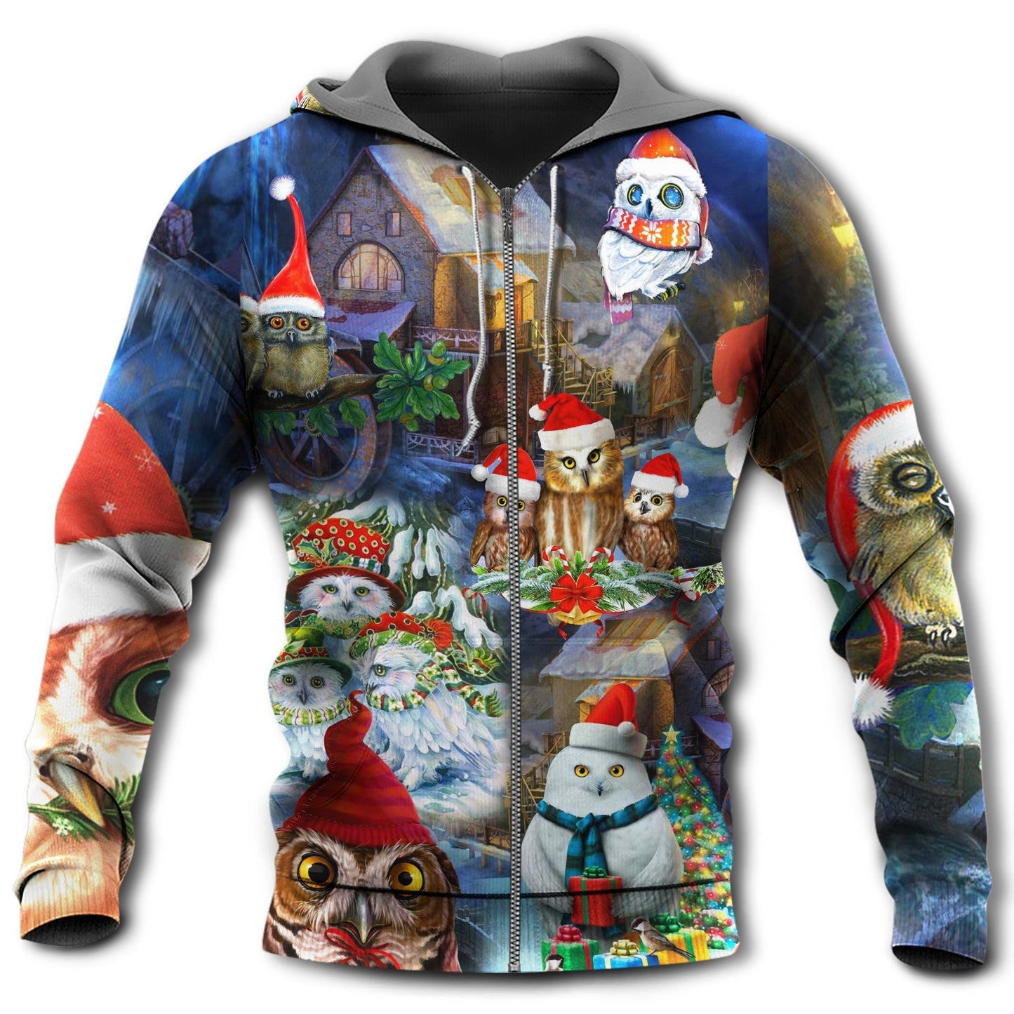 Christmas Love Owls Happiness Hoodie For Seasonal Parties Casual Wear And Thoughtful Holiday Gifts