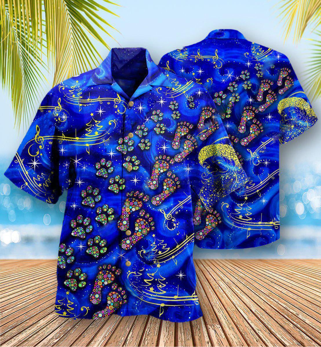 Blue Christmas Walk Alone Hawaiian Shirt Design Detail For Sunny Adventures And Casual Wear