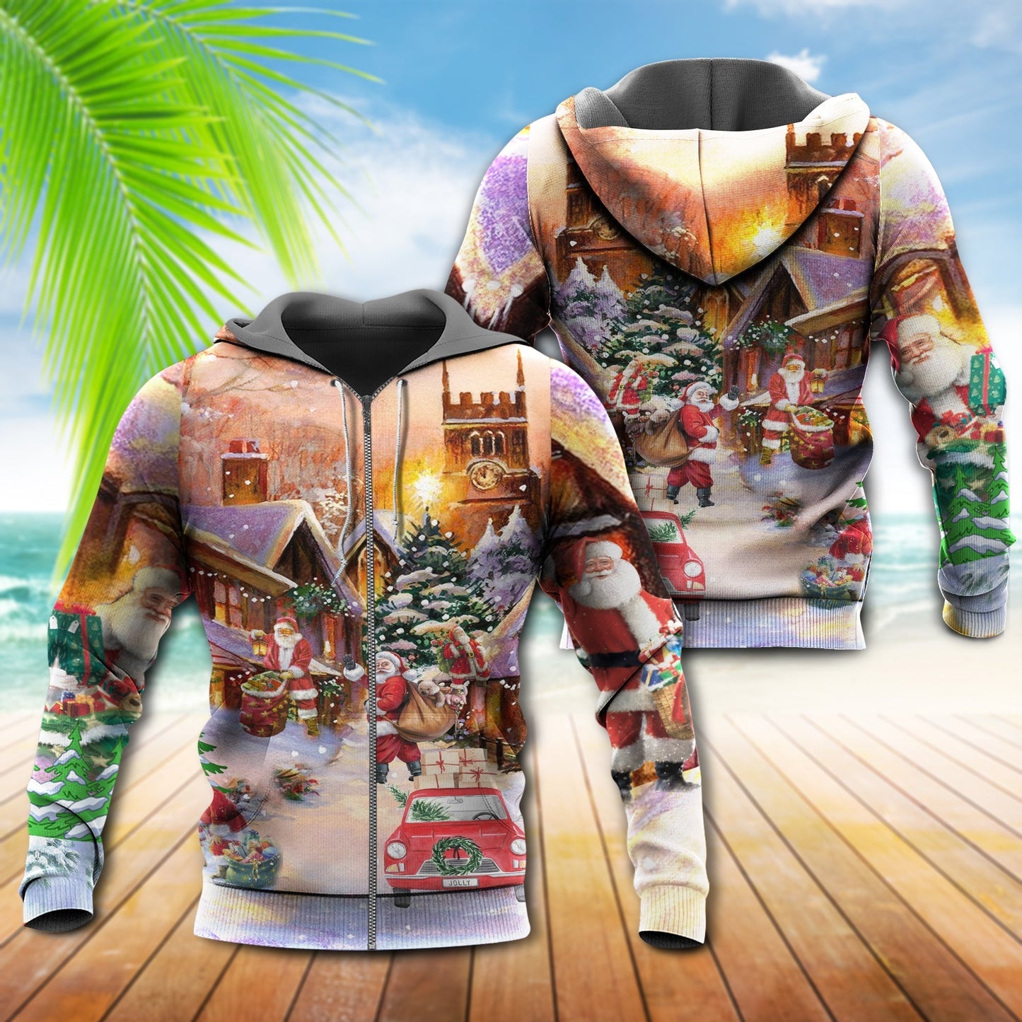 Santa Gift Truck Christmas Hoodie For Holiday Vacations Winter Events And Everyday Comfort